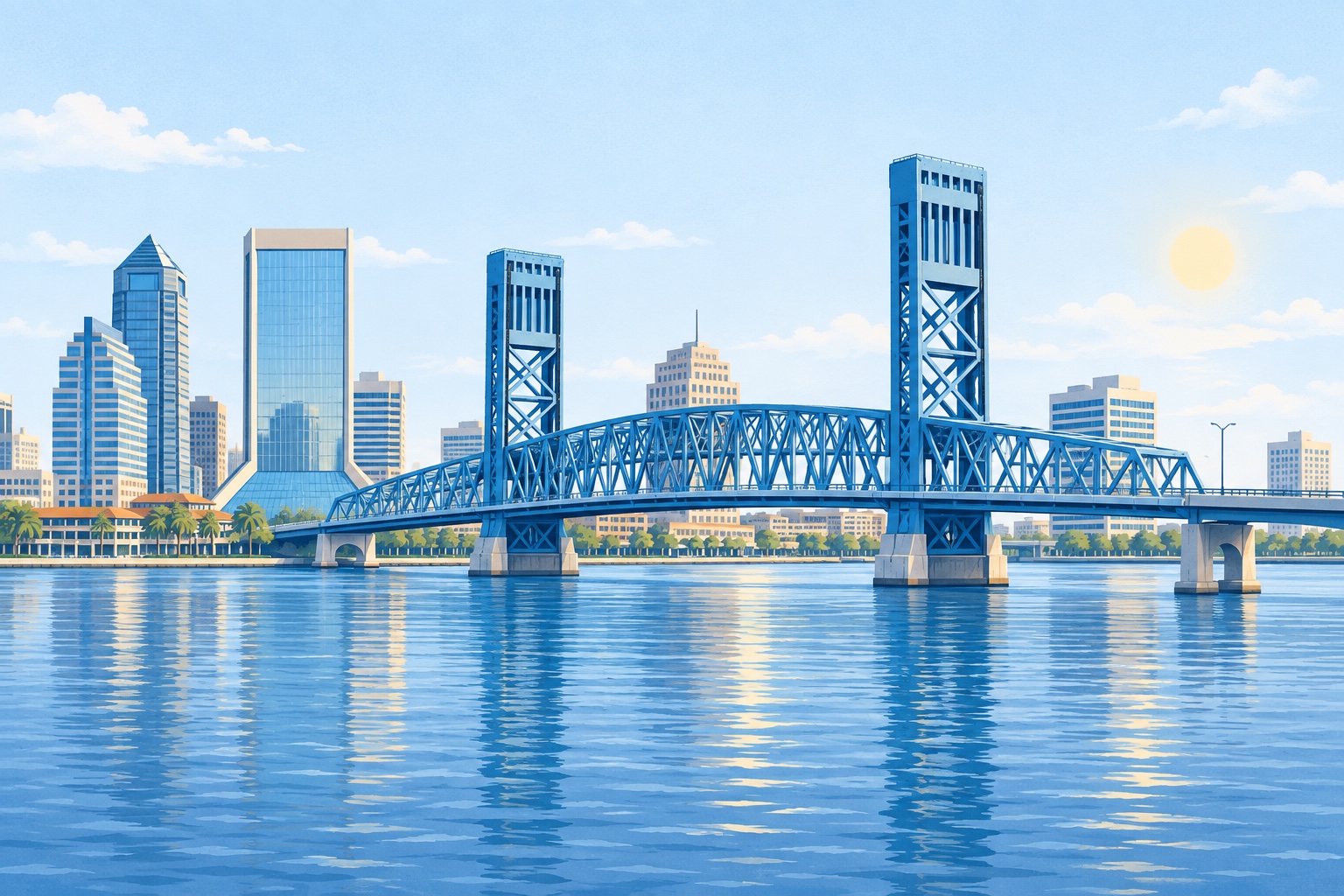 Illustration of Main Street Bridge in Jacksonville, FL